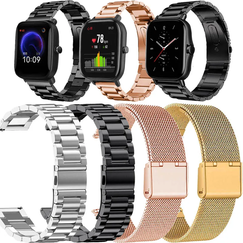 Ремешок из нержавеющей стали для браслета Xiaomi Huami Amazfit GTS 2 2e 3 Bip U Pro S Lite 
Ремешок из нержавеющей стали для браслета Xiaomi Huami Amazfit GTS 2 2e 3 Bip U Pro S Lite