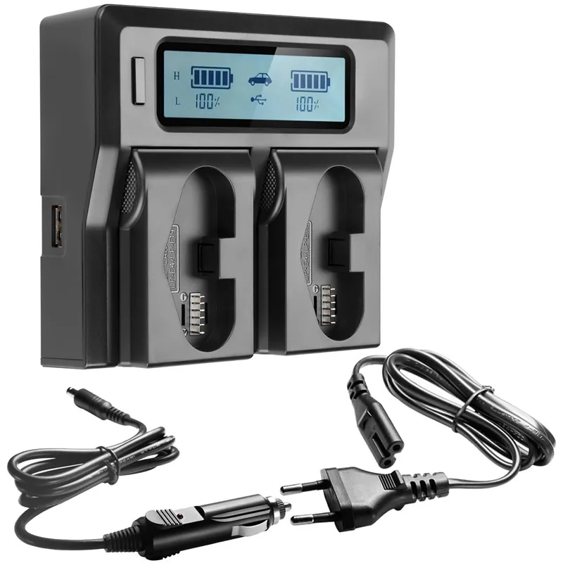 

LP-E19 LP-E4N LP-E4 LC-E19 LC-E4 LC-E4N Dual LCD Car Charger for Canon EOS R3 EOS-1D X Mark III For Battery LP-E19 LPE4 LP-E4N