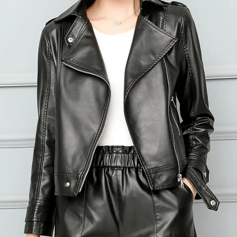HOT Spring New Women Fashion Personalized Plue size Short slim-fitting lapel motorcycle PU coat L--5XL
HOT Spring New Women Fashion Personalized Plue size Short slim-fitting lapel motorcycle PU coat L--5XL