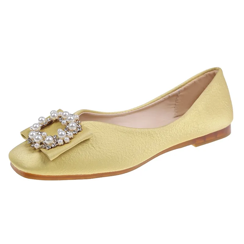 2021 Spring Metal Buckle Pearl Ladies Flat Shoes Soft Bottom Pointed Driving Loafers Elegant Women Slip On Ballet Flats
2021 Spring Metal Buckle Pearl Ladies Flat Shoes Soft Bottom Pointed Driving Loafers Elegant Women Slip On Ballet Flats