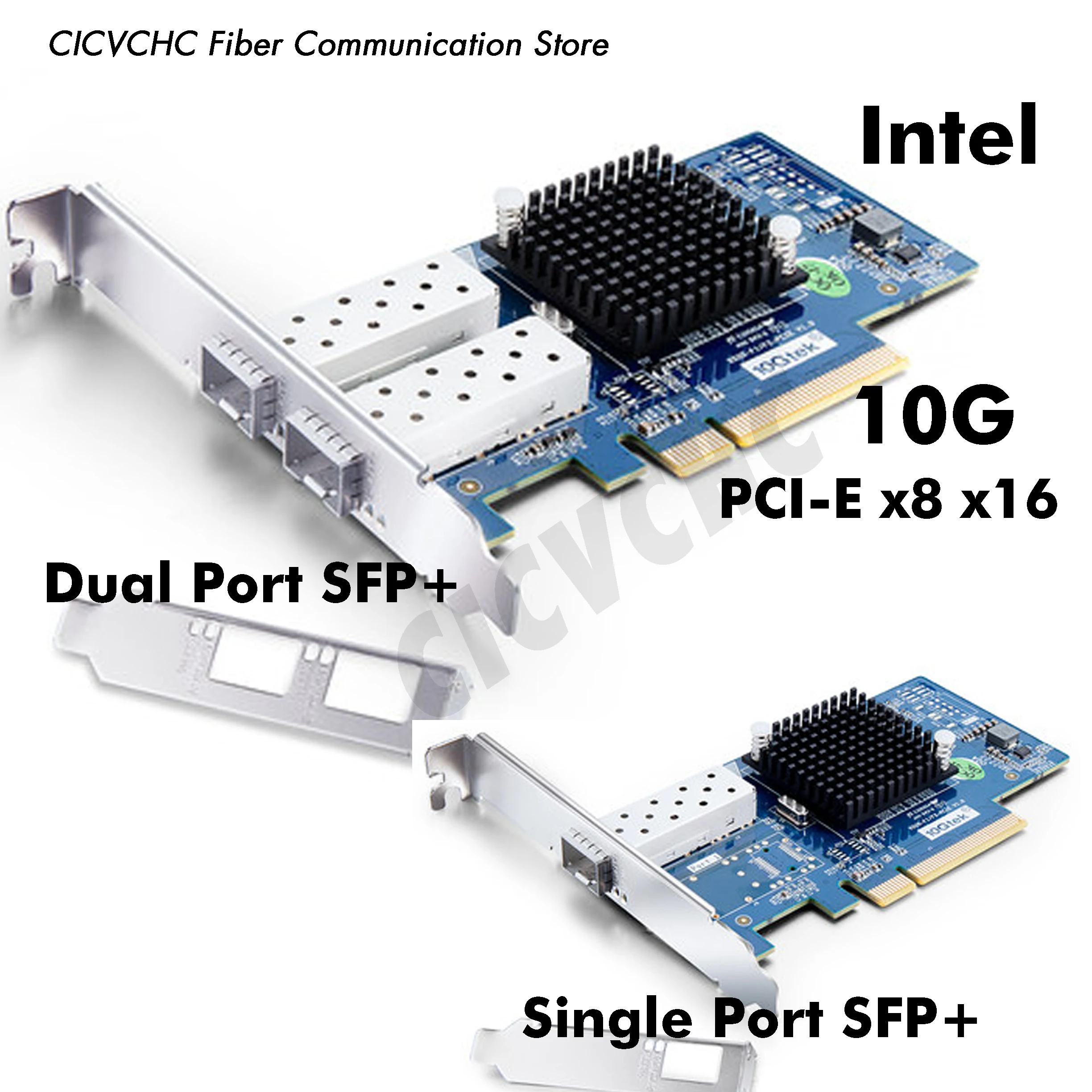 PCI-E x8 x16 10G Single or Dual Port SFP+ Server Adapter with Intel core/ Network Card
PCI-E x8 x16 10G Single or Dual Port SFP+ Server Adapter with Intel core/ Network Card
