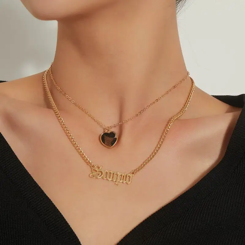 Fashion Punk Charm Choker Necklace Gold Vintage Collar Chain Leopard Heart Letter Tassel Pendant Necklace for Women Boho Jewelry
Fashion Punk Charm Choker Necklace Gold Vintage Collar Chain Leopard Heart Letter Tassel Pendant Necklace for Women Boho Jewelry