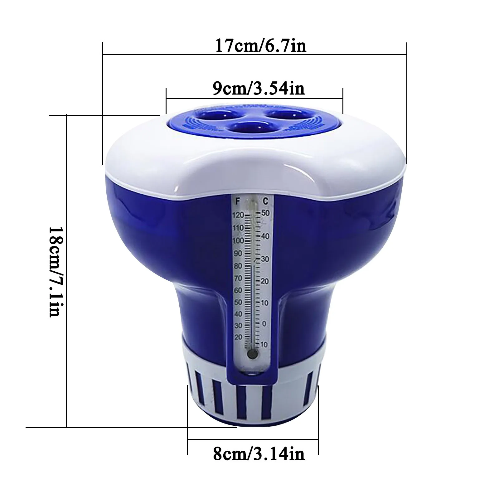 Large Pool Chemical Dispenser with Thermometer Strong Floating Chlorine Dispenser for Indoor&Outdoor Swimming Pools Dispenser
Large Pool Chemical Dispenser with Thermometer Strong Floating Chlorine Dispenser for Indoor&Outdoor Swimming Pools Dispenser