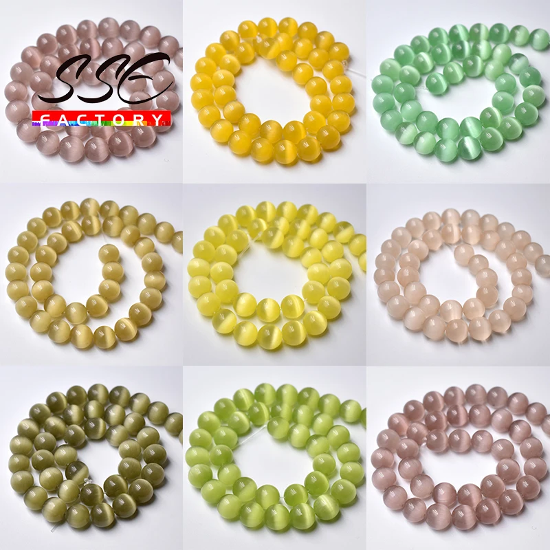 Green Yellow Cat Eye Stone Beads Round Loose Spacer Beads 4/6/8/10/12mm Glass String Opal DIY Bracelet For Jewelry Making 15"
Green Yellow Cat Eye Stone Beads Round Loose Spacer Beads 4/6/8/10/12mm Glass String Opal DIY Bracelet For Jewelry Making 15"