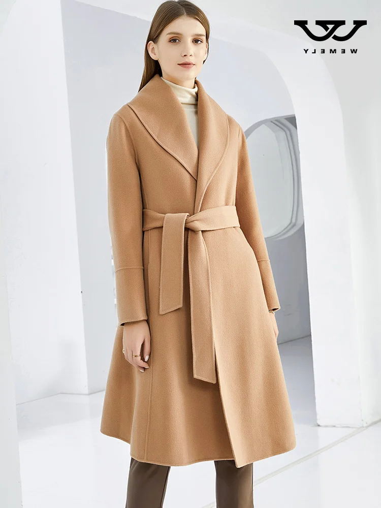 Женское двустороннее кашемировое пальто Shzq, облегающее приталенное шерстяное пальто средней и длины с лацканами, осень 2021
Женское двустороннее кашемировое пальто Shzq, облегающее приталенное шерстяное пальто средней и длины с лацканами, осень 2021