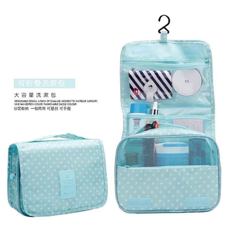 Protable Outdoor Storage Bag Women Hanging Make Up Foldable Travel Luggage Organizer Cosmetic Bags Zip Lock Handbag | Дом и сад