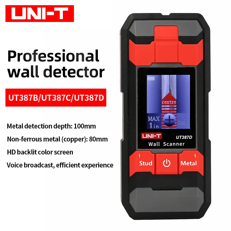 UNI-T UT387D Профессиональный настенный детектор, высокоточный детектор проволоки и арматуры, для украшения, перфорированного металла
UNI-T UT387D Профессиональный настенный детектор, высокоточный детектор проволоки и арматуры, для украшения, перфорированного металла
