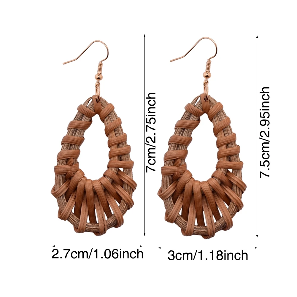 Bamboo Wooden Straw Weave Rattan Knit Vine Geometric Circle Triangle pentagram round Drop Earrings for Women Girl Beach Jewelry
Bamboo Wooden Straw Weave Rattan Knit Vine Geometric Circle Triangle pentagram round Drop Earrings for Women Girl Beach Jewelry