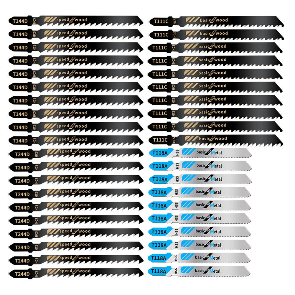 40Pcs Jig Saw Blades Set Woodworking Metal Cuttin Assorted Saw Blade Cutting Tools T144D/T244D/T118A/T111C
40Pcs Jig Saw Blades Set Woodworking Metal Cuttin Assorted Saw Blade Cutting Tools T144D/T244D/T118A/T111C