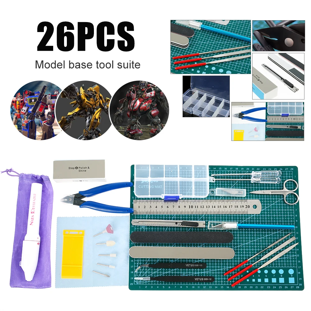 Model Gundam Basic Tools Set For Car Airplane Train Railway Model Building Kit Plier Cutting Mat Modeler Hobby Craft Accessories
Model Gundam Basic Tools Set For Car Airplane Train Railway Model Building Kit Plier Cutting Mat Modeler Hobby Craft Accessories