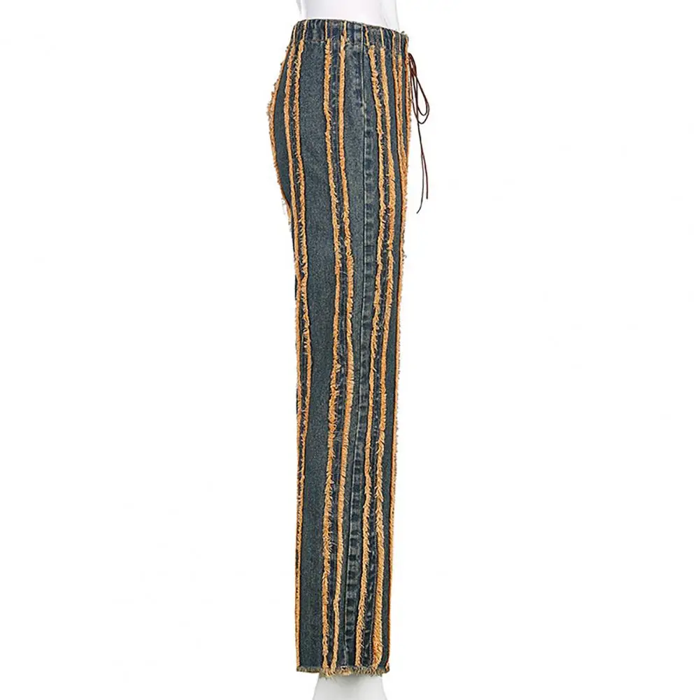 hot sales Jeans Lace Up Straight Pants Women Rough Selvedge Stripes Denim Straight Trousers for Street
hot sales Jeans Lace Up Straight Pants Women Rough Selvedge Stripes Denim Straight Trousers for Street