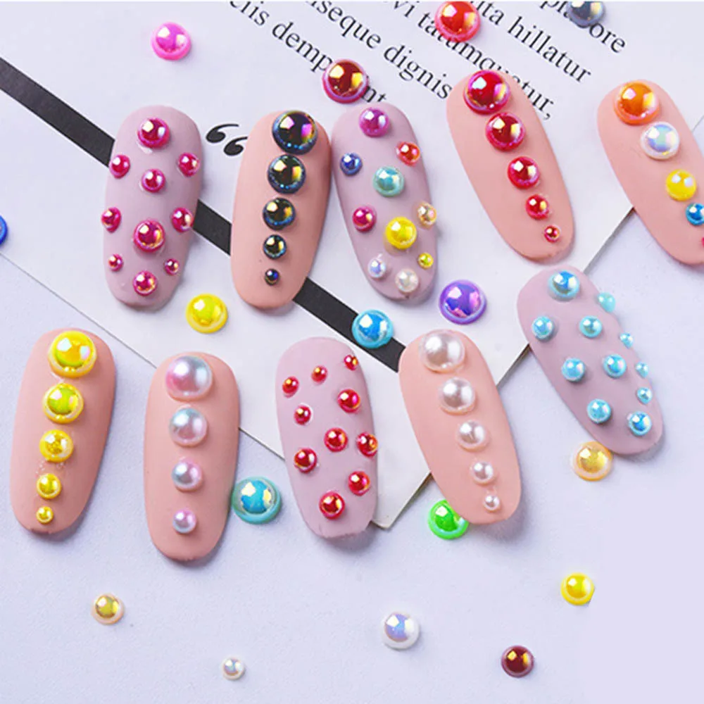 12Grids/Set Color Crystal 3D Nail Art Rhinestone Flatback Half Round Pearl AB Nail Rhinestones For Manicure Nail Art Decoration
12Grids/Set Color Crystal 3D Nail Art Rhinestone Flatback Half Round Pearl AB Nail Rhinestones For Manicure Nail Art Decoration