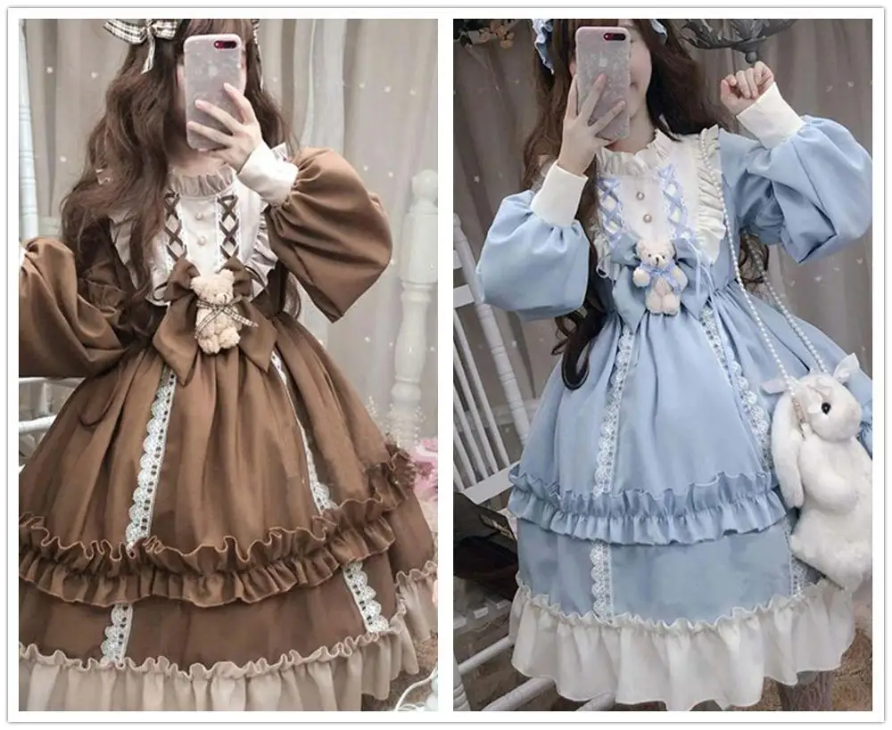 Anime Gothic Lolita Dress Soft Sister Bow Bear Lace Dress Women Princess Dress Halloween Teddy bear doll Christmas gift for Girl
Anime Gothic Lolita Dress Soft Sister Bow Bear Lace Dress Women Princess Dress Halloween Teddy bear doll Christmas gift for Girl