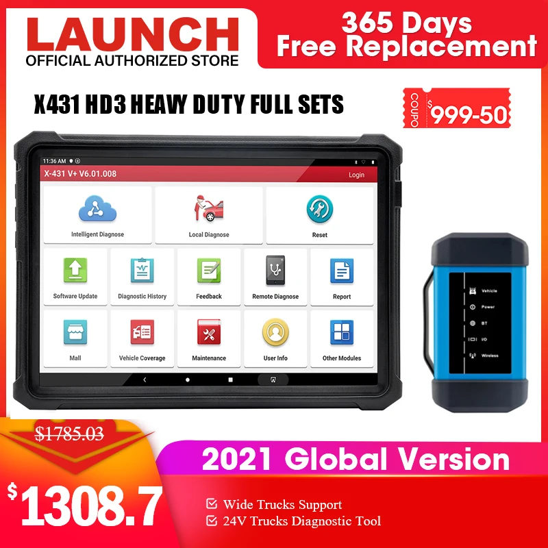 Launch X431 V+ HDIII hd3 V 4.0 for 24V Heavy Duty Truck Car Diagnostic Tool OBD2 Scanner Bidirectional Full System ferramentas
Launch X431 V+ HDIII hd3 V 4.0 for 24V Heavy Duty Truck Car Diagnostic Tool OBD2 Scanner Bidirectional Full System ferramentas
