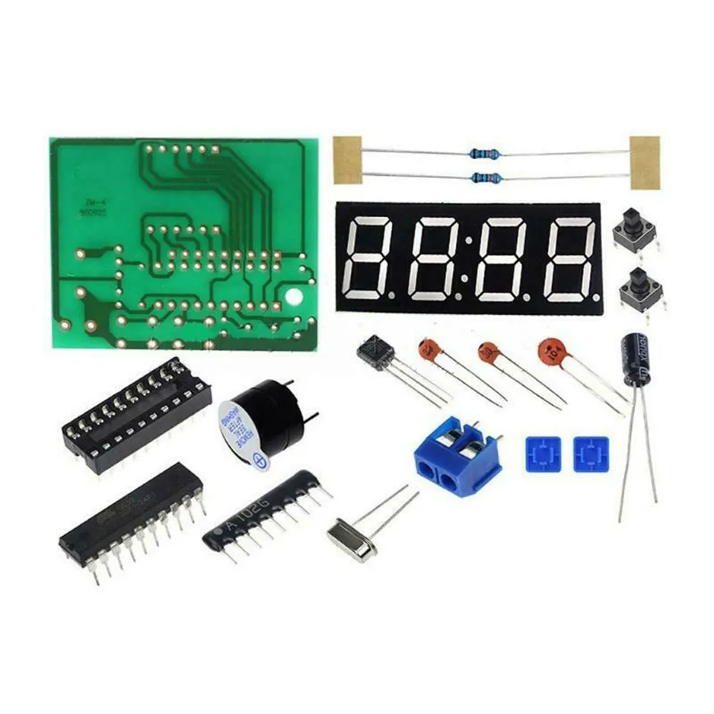 AT89C2051 4-bit Digital Electronic Clock DIY Soldering Practice Soldering Skills DIY Kit Electronic Kit For Self-Assembly
AT89C2051 4-bit Digital Electronic Clock DIY Soldering Practice Soldering Skills DIY Kit Electronic Kit For Self-Assembly