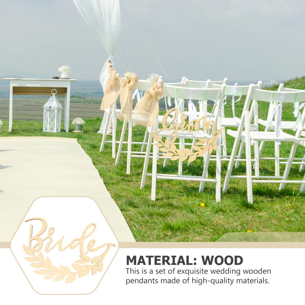 1 Set Wedding Chair Back Pendants Wedding Wooden Label Wedding Hanging Ornament
1 Set Wedding Chair Back Pendants Wedding Wooden Label Wedding Hanging Ornament
