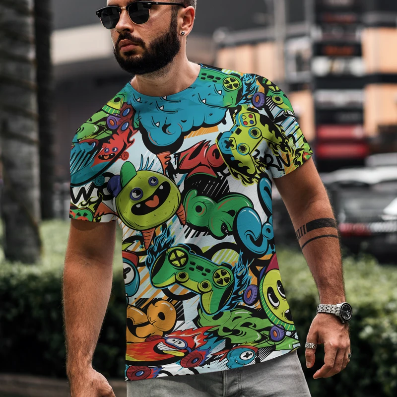 Summer New Men's T-shirt Loose Clothes, Short Sleeve Fashion Graffiti Printed O-Neck Men's
Summer New Men's T-shirt Loose Clothes, Short Sleeve Fashion Graffiti Printed O-Neck Men's