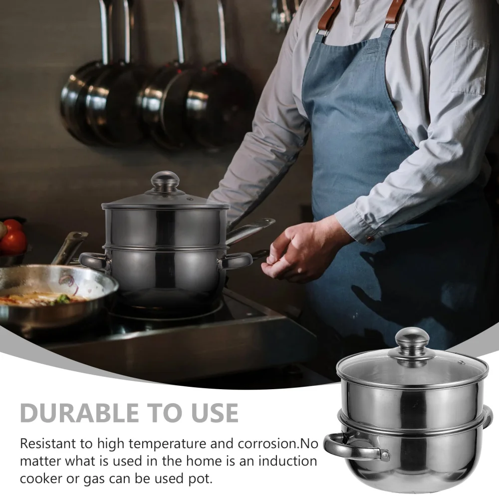1pc Pan Stainless Steel Steamer Stainless Steel Soup Pot Stockpot