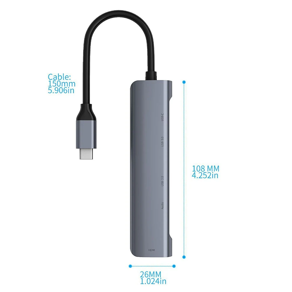 Док-станция 5 в 1 USB Type-C/HDMI 3 0 для Dell / HP usb-хаб | Компьютеры и офис