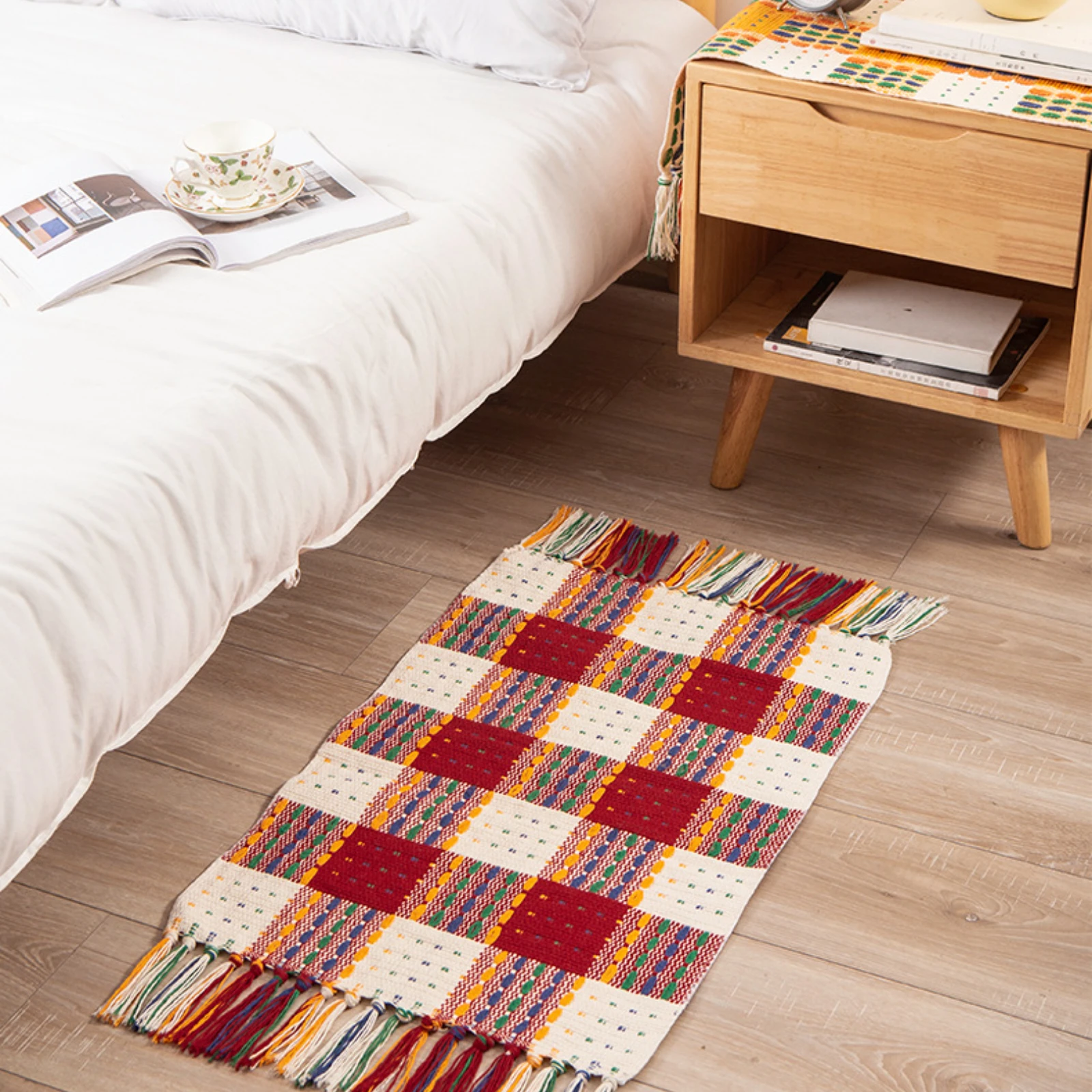 Bohem Floor Mat Home Bedroom Carpet With Tassels Cabinet Cover Cloth For Living Room Multi-purpose Blanket Ethnic Style Rug
Bohem Floor Mat Home Bedroom Carpet With Tassels Cabinet Cover Cloth For Living Room Multi-purpose Blanket Ethnic Style Rug