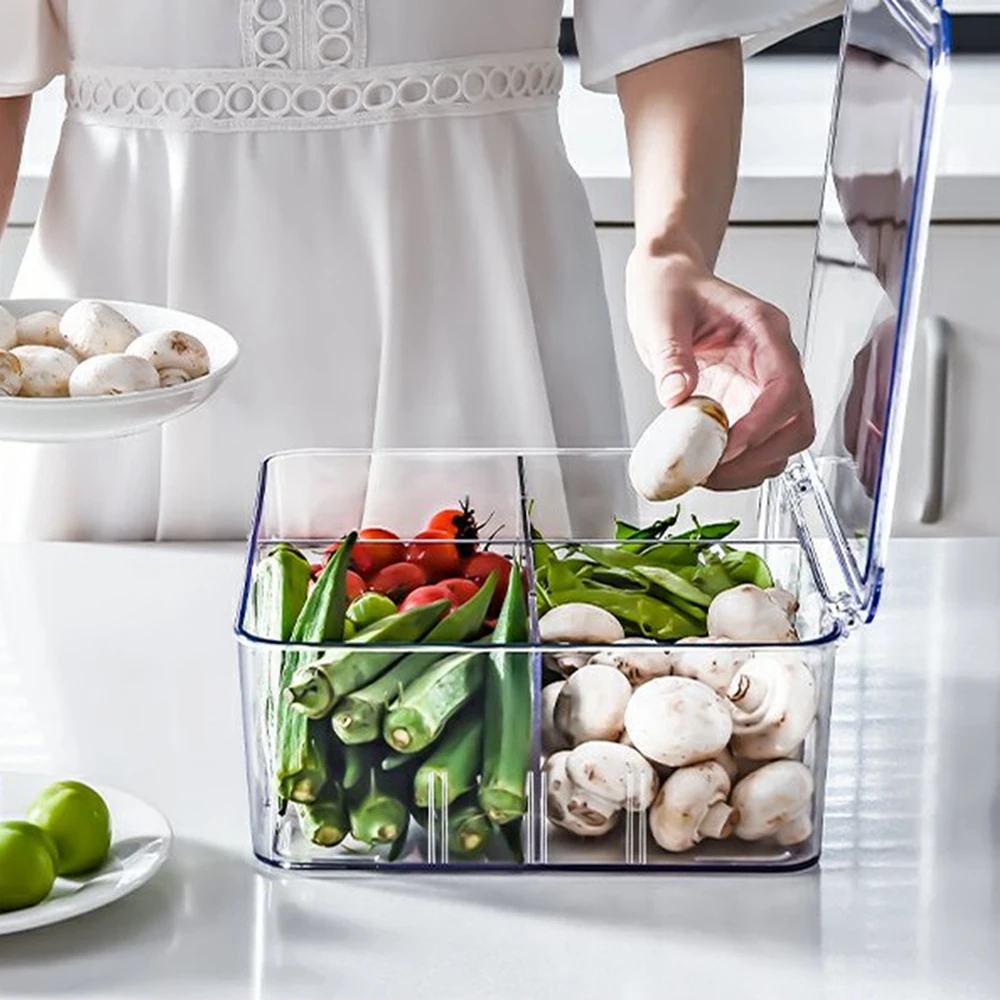 Multifunctional Plastic Basket Container Kitchen Storage Box With Lid Refrigerator Keep Fresh Box Vegetable Fruit Crisper
Multifunctional Plastic Basket Container Kitchen Storage Box With Lid Refrigerator Keep Fresh Box Vegetable Fruit Crisper