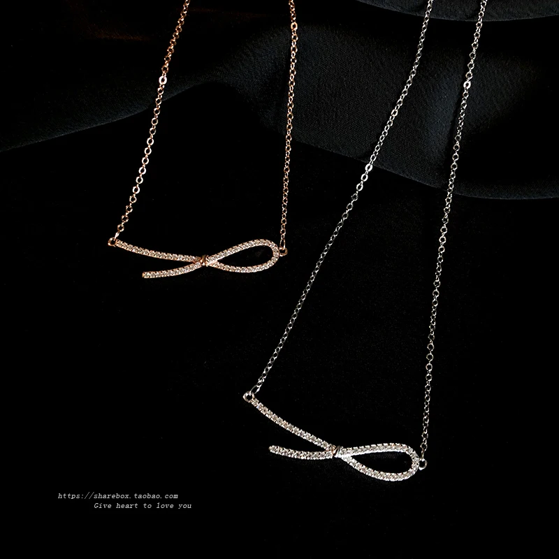 Original S925 Sterling Silver Bowknot Necklace Female Rose-Gold Statement Cute Unique Design Kpop Chain Girl Fine Jewelry
Original S925 Sterling Silver Bowknot Necklace Female Rose-Gold Statement Cute Unique Design Kpop Chain Girl Fine Jewelry
