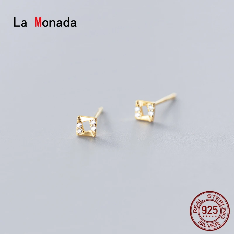 Фото Женские квадратные серьги гвоздики La Monada из серебра 925 пробы в - купить