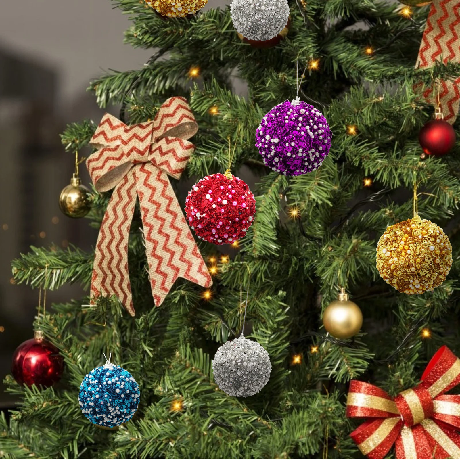 Foam Colored Balls Adornment Lightweight Pearl Sequins Ball Xmas Pendant Home Decor Christmas Tree Decoration 8cm
Foam Colored Balls Adornment Lightweight Pearl Sequins Ball Xmas Pendant Home Decor Christmas Tree Decoration 8cm