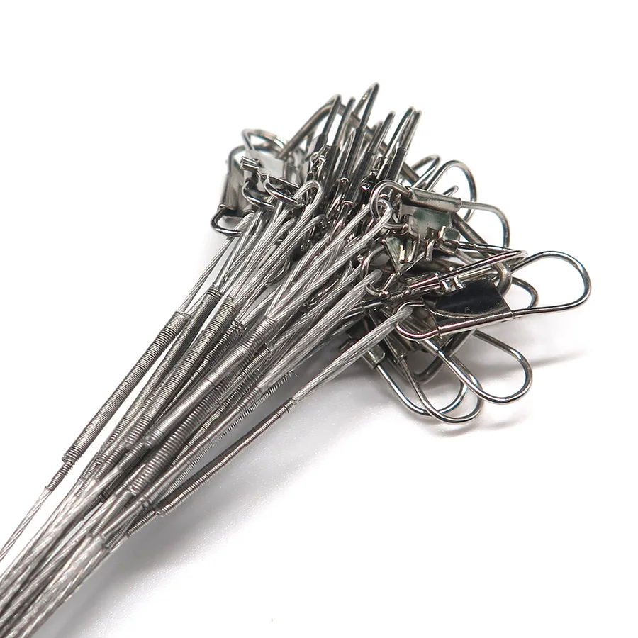 24 pcs/lot Fishing Lure Trace Wire Leader Line Swivel Tackle Spinner Shark Spinning Connector with 15CM, 23CM, 30CM 
24 pcs/lot Fishing Lure Trace Wire Leader Line Swivel Tackle Spinner Shark Spinning Connector with 15CM, 23CM, 30CM