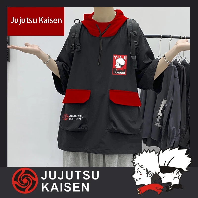 Hot Anime Jujutsu Kaisen Gojo Satoru Hooded T-Shirt Cosplay Loose Short-Sleeved Summer Men Women Student Casual Pants Tee Tops
Hot Anime Jujutsu Kaisen Gojo Satoru Hooded T-Shirt Cosplay Loose Short-Sleeved Summer Men Women Student Casual Pants Tee Tops