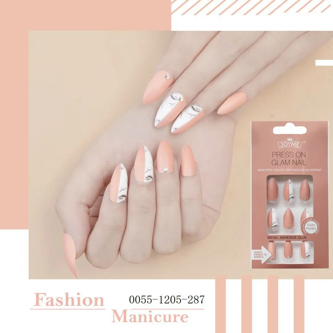 New Solid Color with Rhinestones Wearable Full Cover Stiletto Almond False Nails French Manicure
New Solid Color with Rhinestones Wearable Full Cover Stiletto Almond False Nails French Manicure