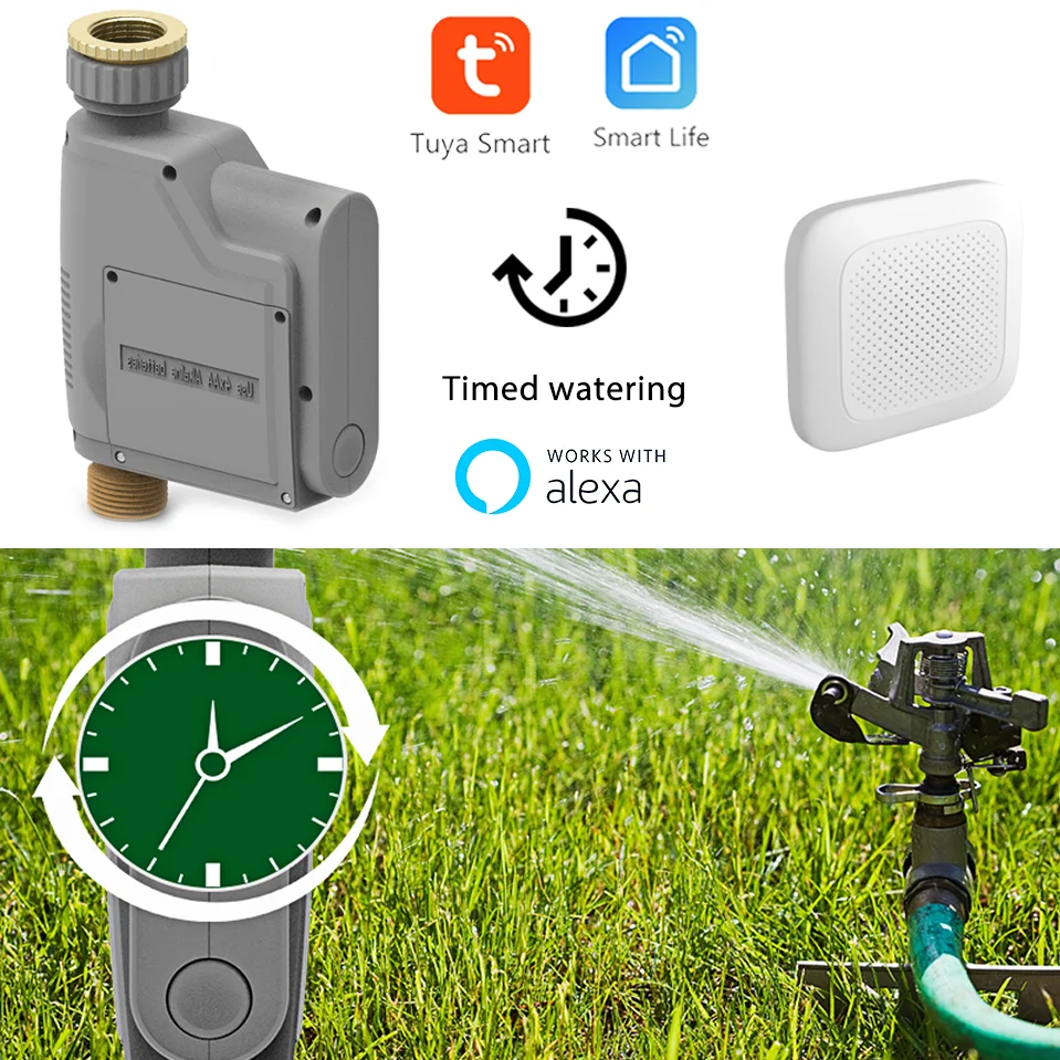Tuya Smart Valve 1 3/4 Inch Wireless WiFi Battery Water Timer Gateway Alexa Google Control Adjust Water flow for Lawns Gardens
Tuya Smart Valve 1 3/4 Inch Wireless WiFi Battery Water Timer Gateway Alexa Google Control Adjust Water flow for Lawns Gardens