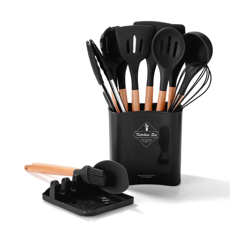13PCS Silicone Kitchen Tools Cooking Sets Soup Spoon Spatula Non-Stick Shovel With Wooden Handle Special Heat-Resistant Design
13PCS Silicone Kitchen Tools Cooking Sets Soup Spoon Spatula Non-Stick Shovel With Wooden Handle Special Heat-Resistant Design
