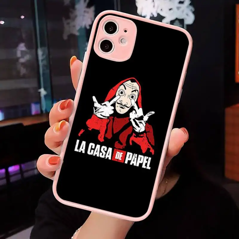 Spain TV Money Heist House Paper Phone Case Matte transparent For Pink iPhone 12 Mini 11 Pro XR XS Max 7 8 Plus X Back Cover
Spain TV Money Heist House Paper Phone Case Matte transparent For Pink iPhone 12 Mini 11 Pro XR XS Max 7 8 Plus X Back Cover