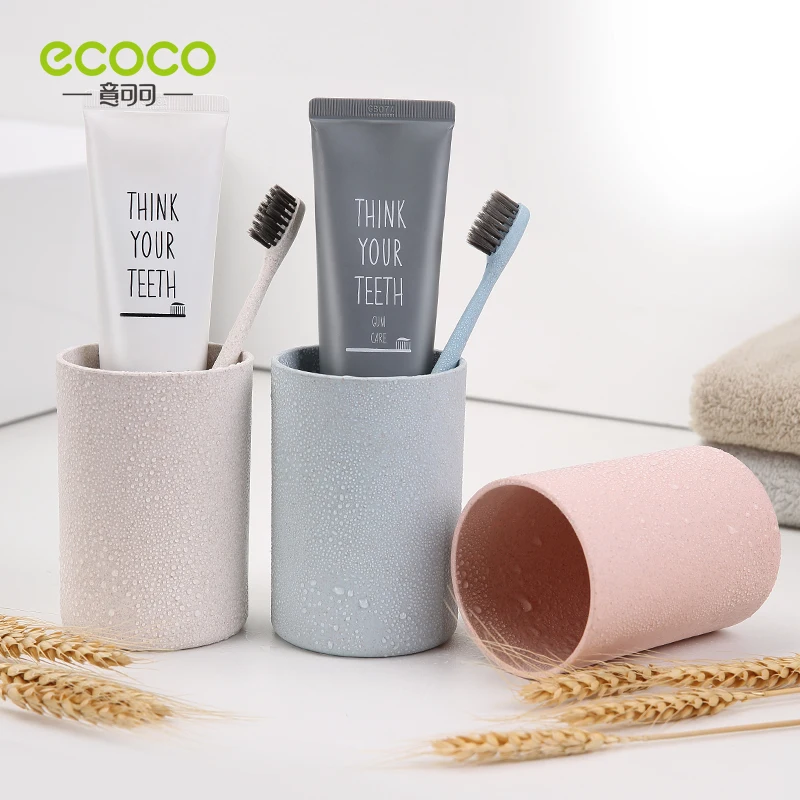 ECOCO Magnetic Adsorption Inverted Toothbrush Holder Simple Toothpaste Storage Rack with Wash Cup Punch Free Bathroom Sets | Дом и сад