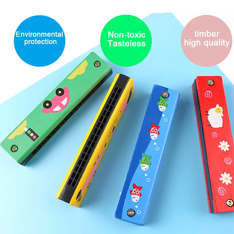 Double Row 16 Hole Harmonica Musical Instruments Children's Wooden Painted Harmonica Creative Early Education Toy New Teaching
Double Row 16 Hole Harmonica Musical Instruments Children's Wooden Painted Harmonica Creative Early Education Toy New Teaching