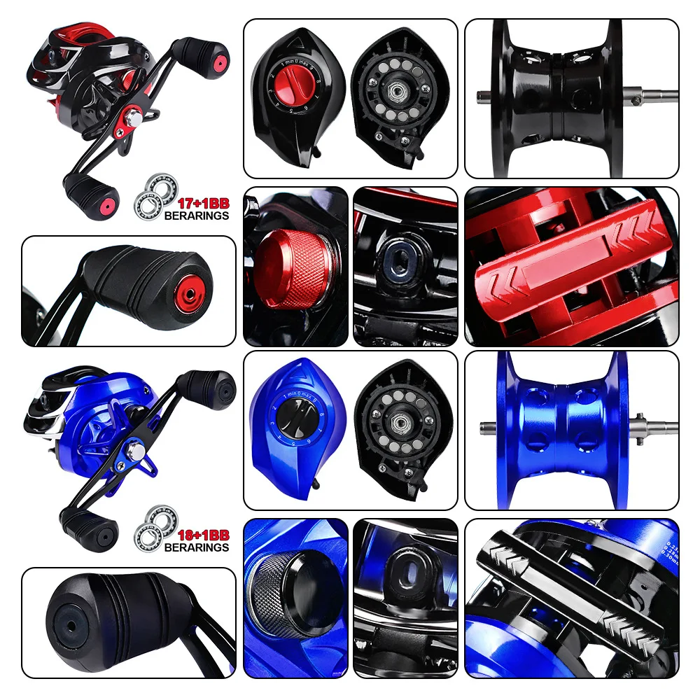 Spinning Fishing Reel 18+1BB Drag Super Strong Magnetic Force 10kg/22LB Gear Ratio 7.2:1 Baitcasting Reel Carretilha De Pesca
Spinning Fishing Reel 18+1BB Drag Super Strong Magnetic Force 10kg/22LB Gear Ratio 7.2:1 Baitcasting Reel Carretilha De Pesca