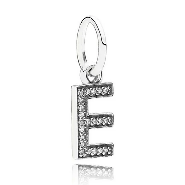 QANDOCCI буквы A-Z болтающиеся алфавита с милый кулон кристаллом Fit Pandora браслет бусины