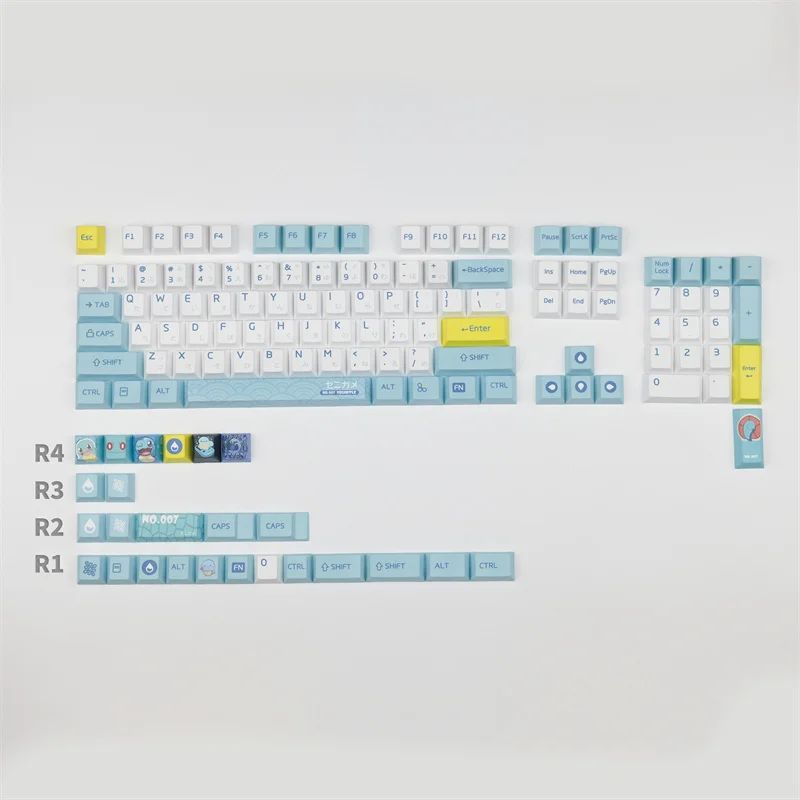 

FOR PBT Turtle Keycaps Cherry Profile Asian layout Keycaps for MX Switches GH60 GK61 GK64 84 87 104 108 F12 Mechanical Keyboard