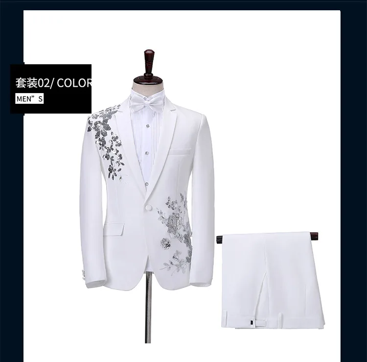 HOO 2020 Men's New Sequined Suit Performance Host Suit Wedding Suit Two Pieces 
HOO 2020 Men's New Sequined Suit Performance Host Suit Wedding Suit Two Pieces