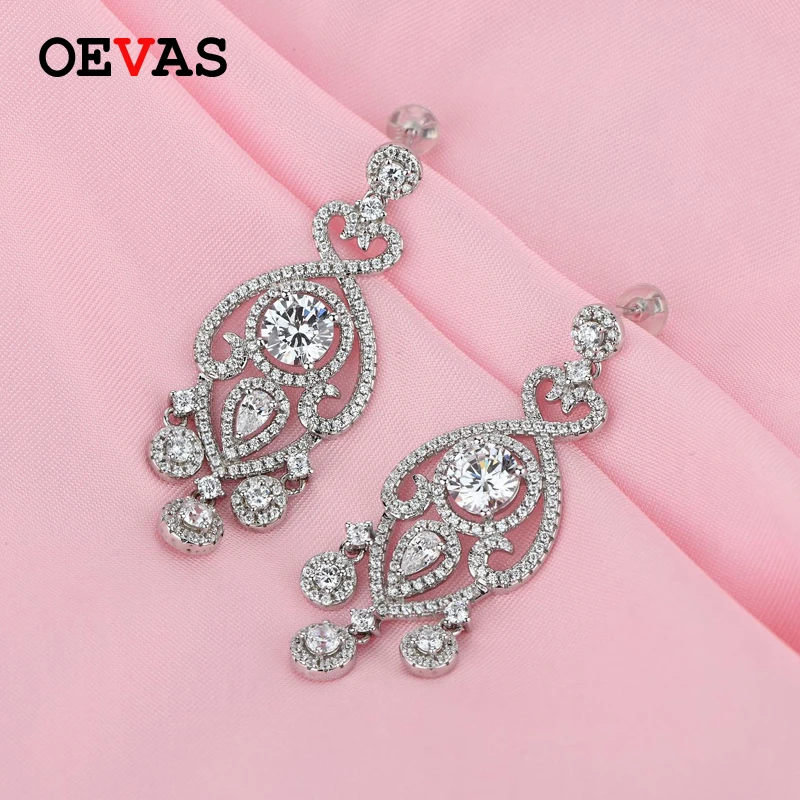 OEVAS 100% 925 Sterling Silver Luxury Full High Carbon Diamond Drop Earrings For Women Sparkling Wedding Party Fine Jewelry Gift
OEVAS 100% 925 Sterling Silver Luxury Full High Carbon Diamond Drop Earrings For Women Sparkling Wedding Party Fine Jewelry Gift