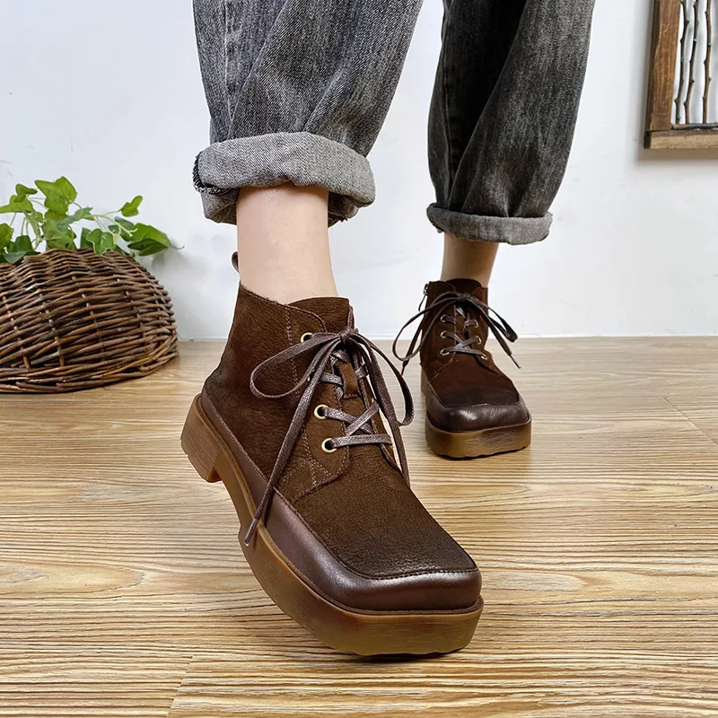 Birkuir Genuine Leather Short Boots Low Heel Platform Shoes Ankle Boots 2021 New Autumn Square Toe Concise Ladies Boots Punk
Birkuir Genuine Leather Short Boots Low Heel Platform Shoes Ankle Boots 2021 New Autumn Square Toe Concise Ladies Boots Punk