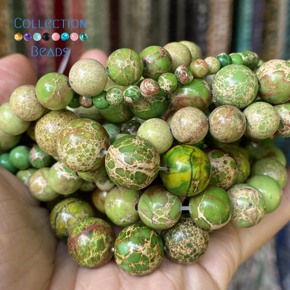 Natural Green Sea Sediment Jaspers Stone Spacer Loose Round Beads For Jewelry Making 4-12 mm Diy Bracelets Accessories 15"
Natural Green Sea Sediment Jaspers Stone Spacer Loose Round Beads For Jewelry Making 4-12 mm Diy Bracelets Accessories 15"