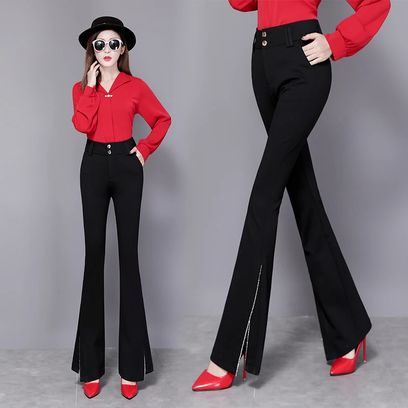 spring Korean High waist flared pants woman Slim Trousers OL Office Career Capris Work Wear Black flared pants casual pants
spring Korean High waist flared pants woman Slim Trousers OL Office Career Capris Work Wear Black flared pants casual pants