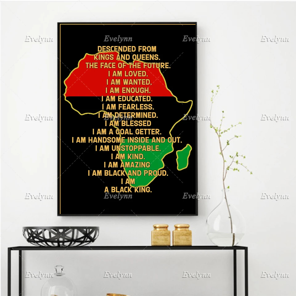 I Am Black King Poster, Africa Map Wall Art, African Flag Color Home Decor Prints Wall Art Canvas Unique Gift Floating Frame
I Am Black King Poster, Africa Map Wall Art, African Flag Color Home Decor Prints Wall Art Canvas Unique Gift Floating Frame