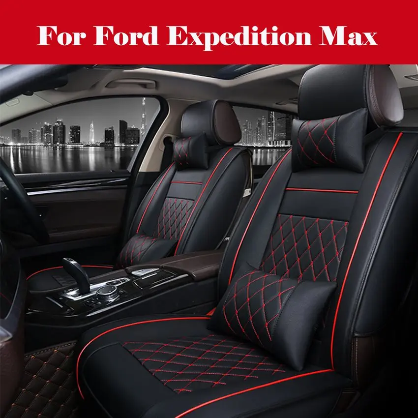 Черный роскошный полный комплект чехлов для сидений из искусственной кожи, подушка для автомобиля, аксессуары для интерьера, для Ford DISPATCH Max 
Черный роскошный полный комплект чехлов для сидений из искусственной кожи, подушка для автомобиля, аксессуары для интерьера, для Ford DISPATCH Max