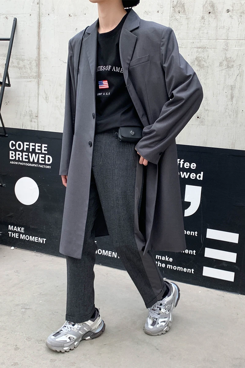 2019Autumn And Winter New Youth Korean Version Of The Solid Color Fashion Casual Long Suit Jacket Simple Loose Shirt Black /Gray
2019Autumn And Winter New Youth Korean Version Of The Solid Color Fashion Casual Long Suit Jacket Simple Loose Shirt Black /Gray