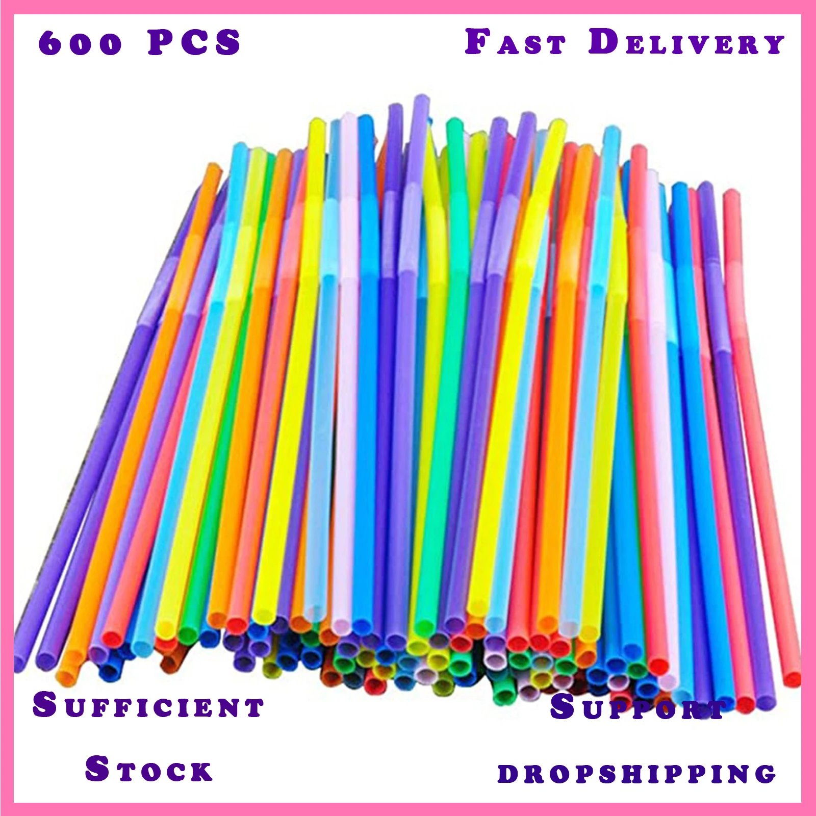 600Pcs Fluorescent Plastic Bendable Drinking Straws Disposable Beverage Straws Wedding Decor Mixed Colors Party Supplies
600Pcs Fluorescent Plastic Bendable Drinking Straws Disposable Beverage Straws Wedding Decor Mixed Colors Party Supplies
