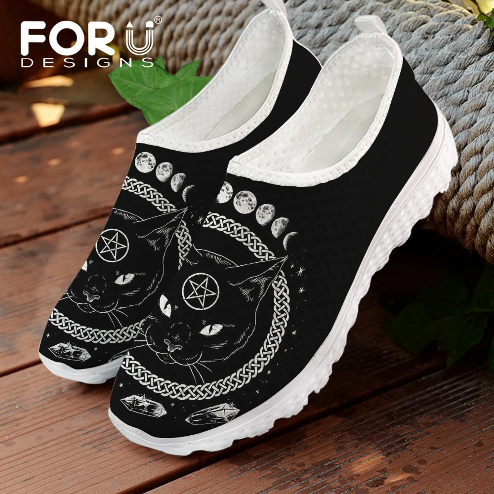 FORUDESIGNS Nurse Shoes Woman Flats Cartoon Gothnic Black Cat Mesh Summer Lightweight Sneaker Ladies Breath Loafers Footwear New
FORUDESIGNS Nurse Shoes Woman Flats Cartoon Gothnic Black Cat Mesh Summer Lightweight Sneaker Ladies Breath Loafers Footwear New