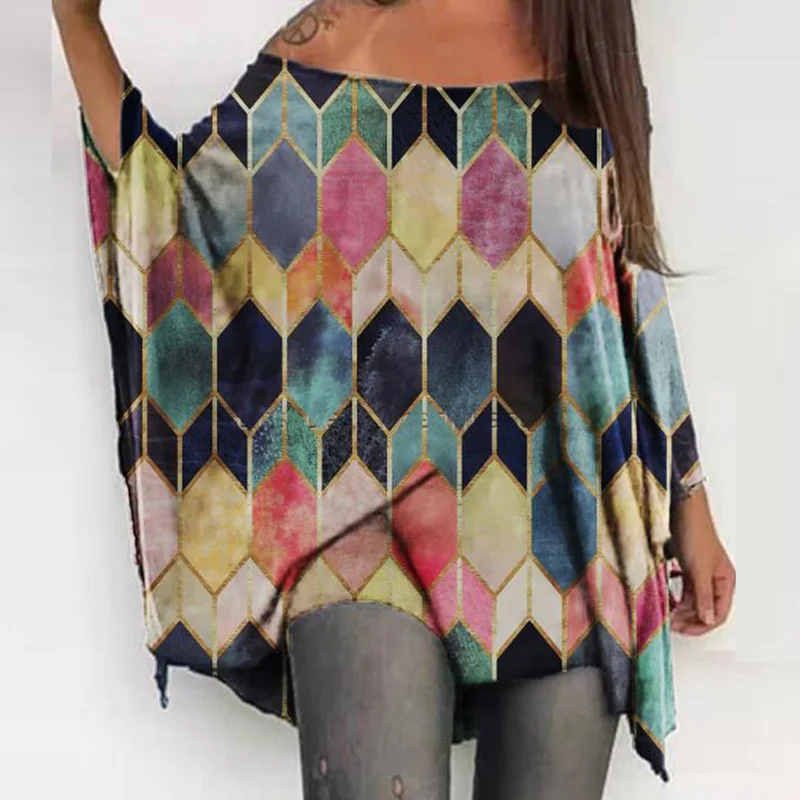 2021 Fashion Colorful Pattern Shirts For Women Off Shoulder Long Sleeves Tops Casual Loose T Shirt Women Loose Tee
2021 Fashion Colorful Pattern Shirts For Women Off Shoulder Long Sleeves Tops Casual Loose T Shirt Women Loose Tee